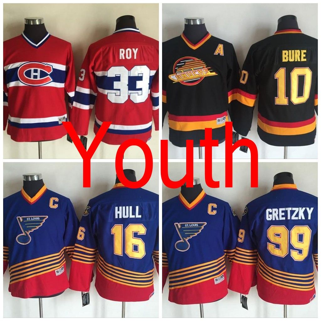 2017 2016 Throwback Youth Vancouver Canucks 10 Pavel Bure Jerseys,33