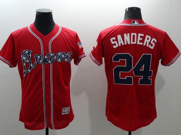 2017 2016 Atlanta Braves Jersey 24 Deion Sanders Jersey Cool Base