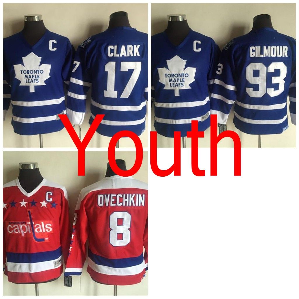 2017 Throwback Youth Toronto Maple Leafs 17 Wendel Clark Jerseys,93