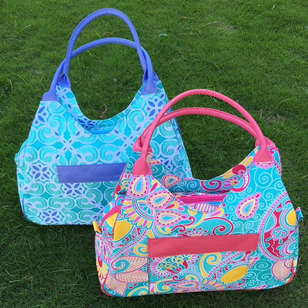Wholesale Blanksmall Printed Colorful Inspired Beach Tote Bag Canvas Material Large Tote Paisley ...