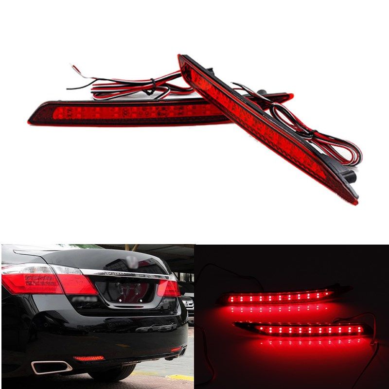 2017 Led Red Rear Bumper Reflector Light Fog Parking Warning Brake