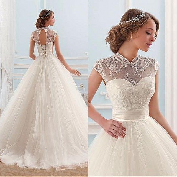 Image result for wedding dress 2017 high neck