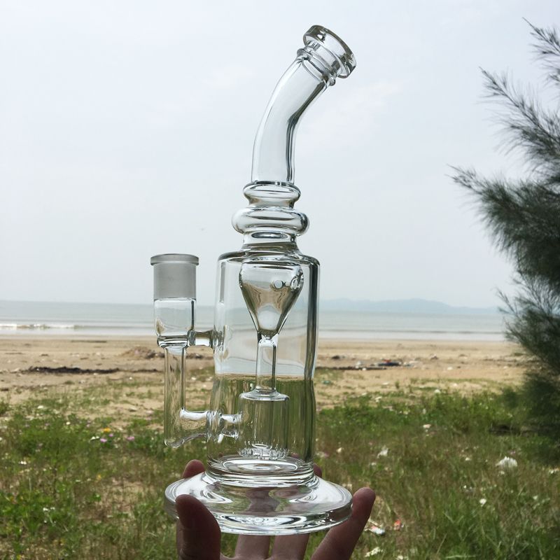 2017 Multi Function Glass Water Pipe 12 Inches Oil Rig Glass Recycler