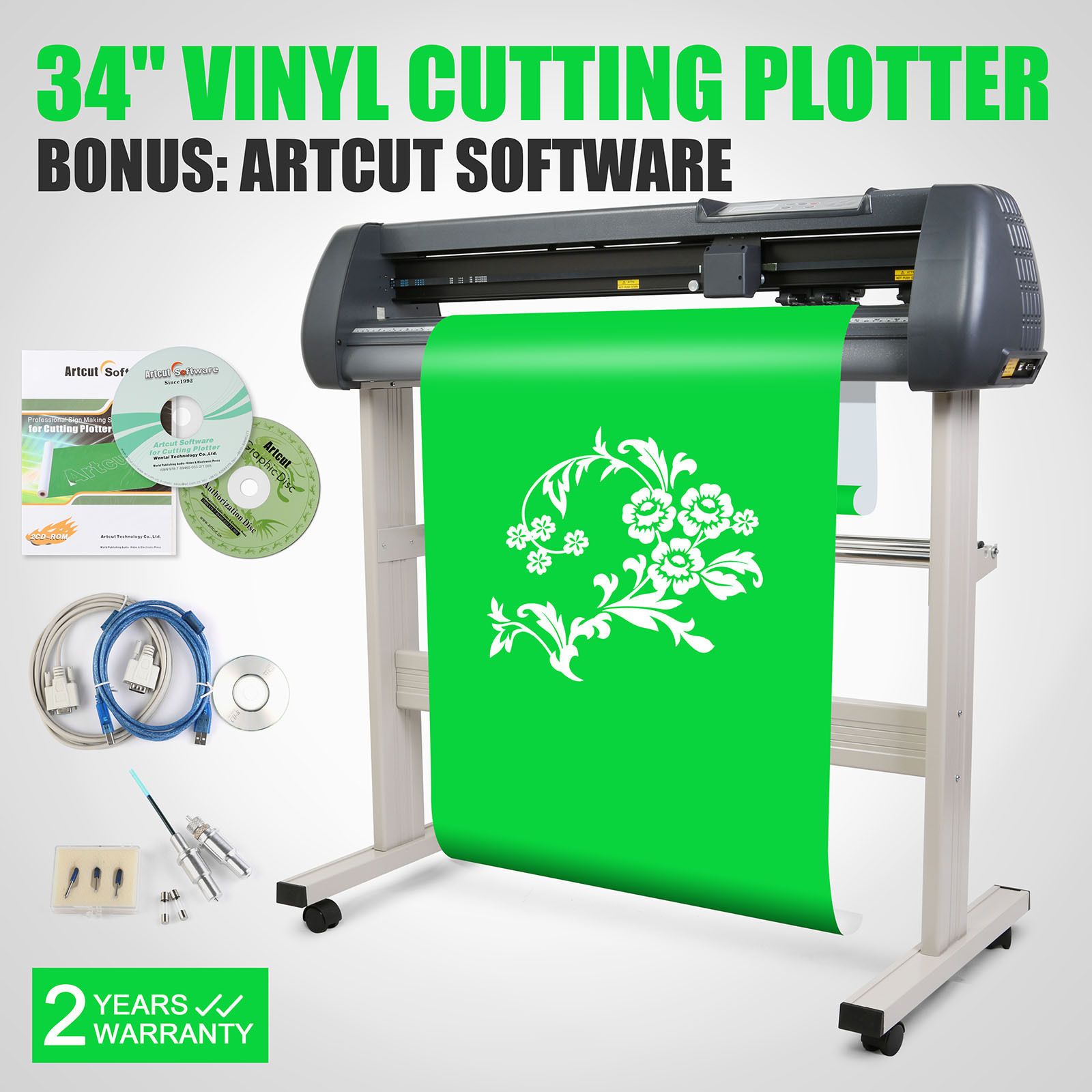 2017 Vinyl Cutter Plotter 870mm With Stand And Original Software From