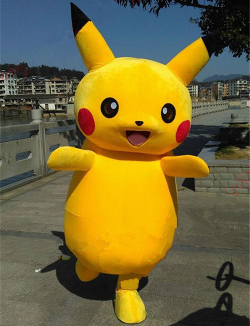 Hot Sale! Pikachu Mascot Costume Fancy Dress Outfit Pikachu Mascot