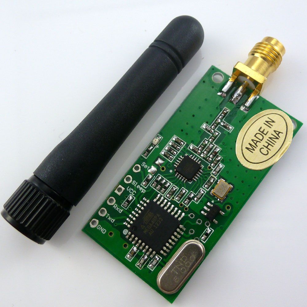 433M Wireless RF Data Transceiver Module 10mW UART MAX232 RS232 CC1101 Antenna Transceiver