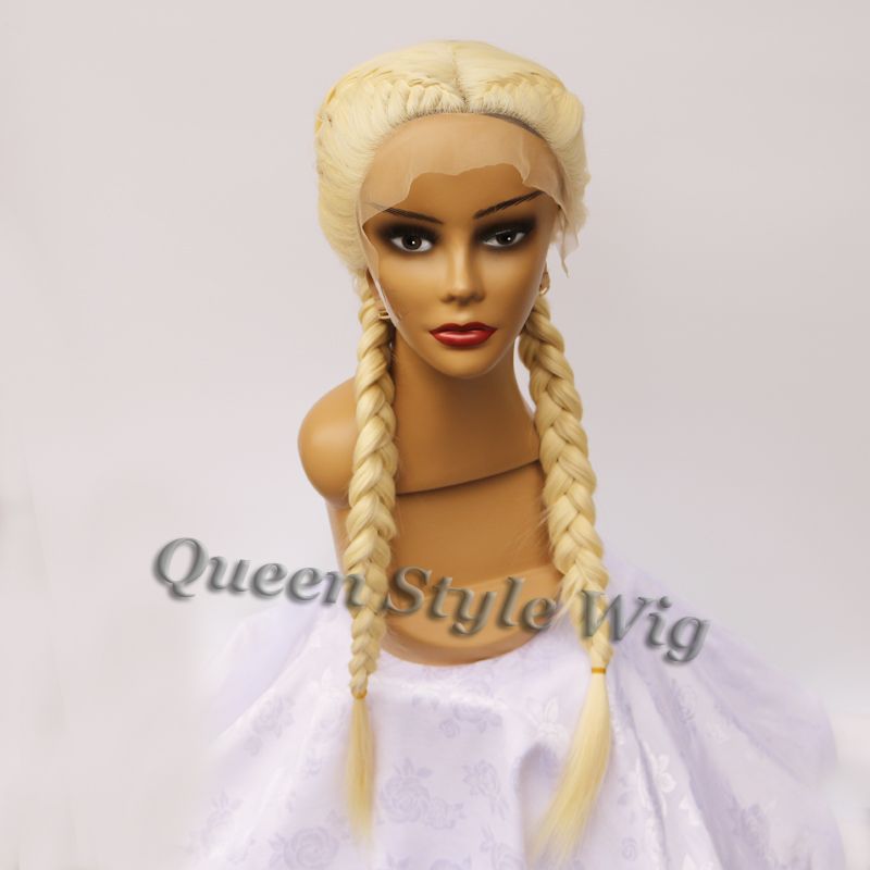 Kim K Inspired Double Dutch Braid Hairsstyle Wig Twin Braids Hair Lace