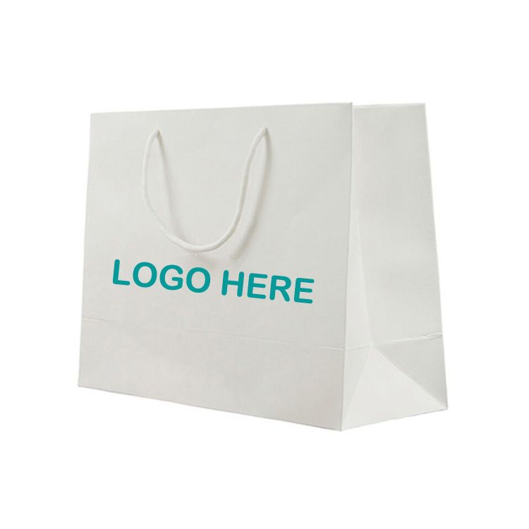 High End White Paper Shopping Bags Personalized Design Trade Show Bags