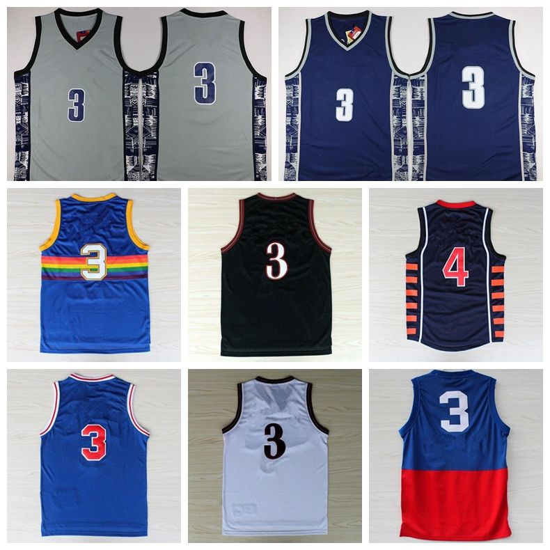 2017 Newest 3 Men Basketball Jerseys Throwback College Basket Ballk