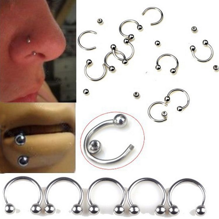 2017 18 Gauge Horseshoe Rings Industrial Piercing Curved Barbell