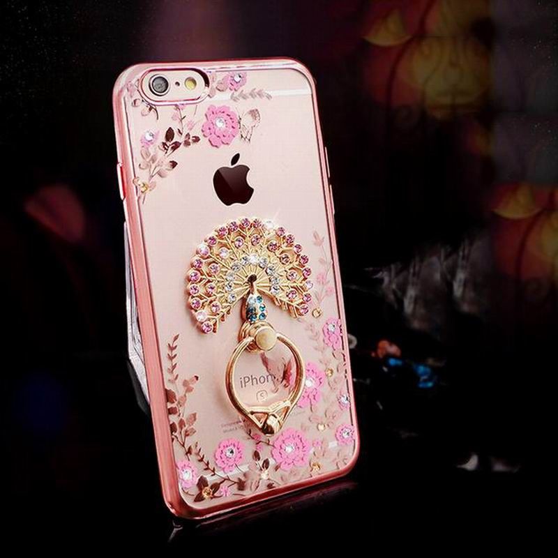 Luxury Bling Diamond Ring Holder Phone Case Crystal Tpu Cover For