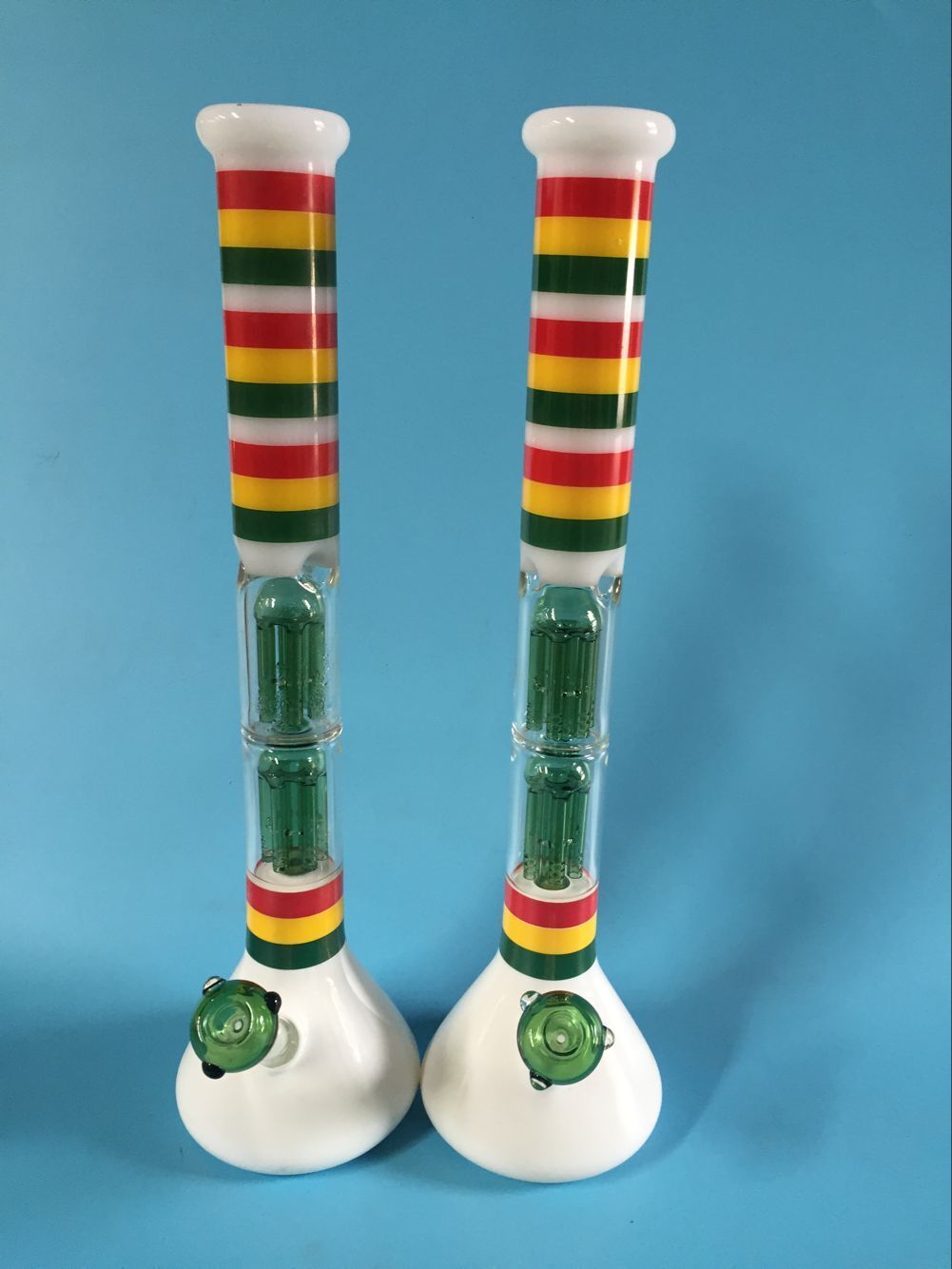 2017 20.2 Inches Glass Bongs Large Water Pipe Smoking Pipe With Two