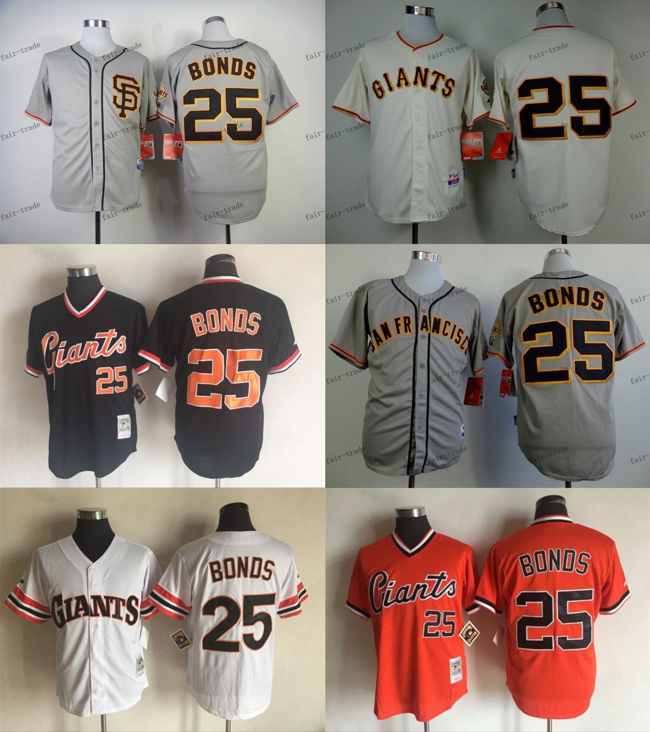 2017 New San Francisco Giants 25 Barry Bonds Baseball Jersey Cheap