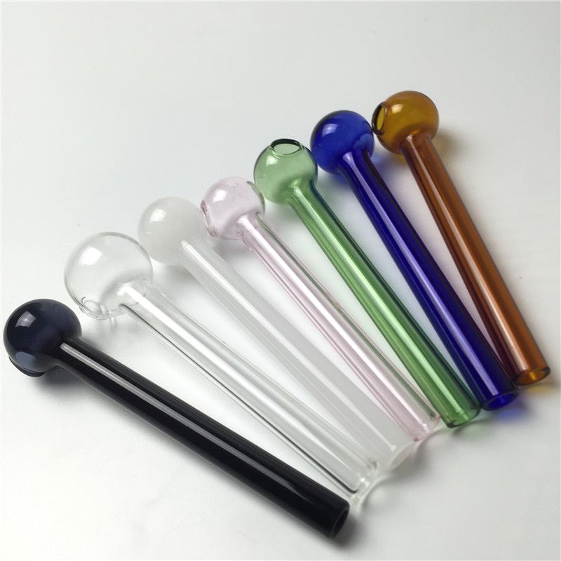 Better Quality Glass Oil Burner 10cm Pyrex Oil Burner Pipe Thick Glass Tube with Purple Bubbler