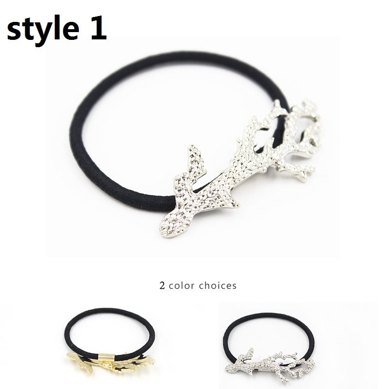 2017 15 Off! Hot ! Punk Hair Bands Woman Elastic Rubber Band Hair Rope