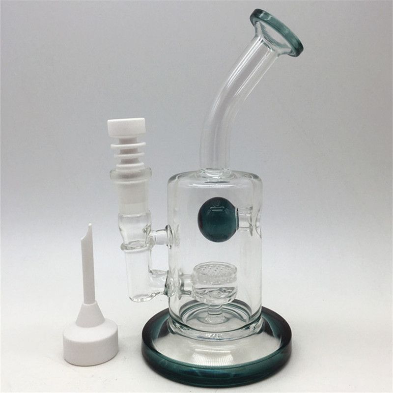 Toro Glass Bongs Glass Bong Mini Colored Perc Smoking Water Pipes with Ceramic Nail