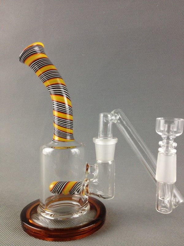 2017 8 Oil Rigs Inline Perc Diffuser Water Pipe Bent Tube Glass Smoking