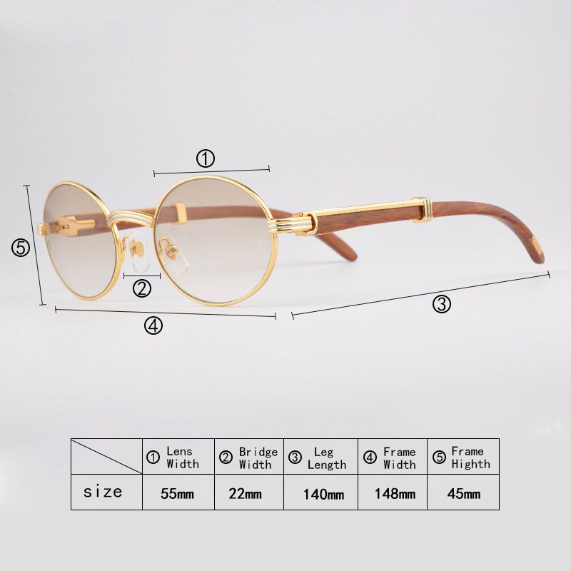 Luxury 18k GoldSunglasses Metal Frames Glasses Men Real ...