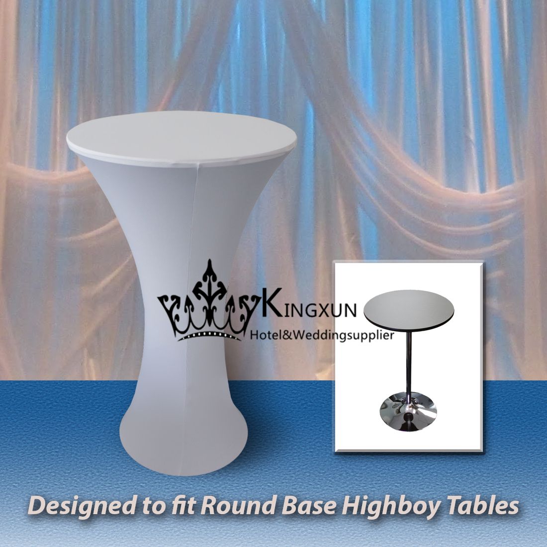 Round Base Spandex Cocktail Table Cover \ Table Cloth For Wedding