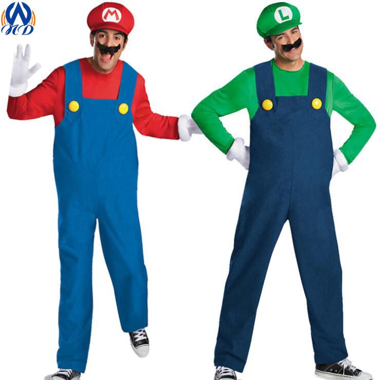 Adults' Super Mario Uniform Suit Cosplay Theme Costume Plumbers