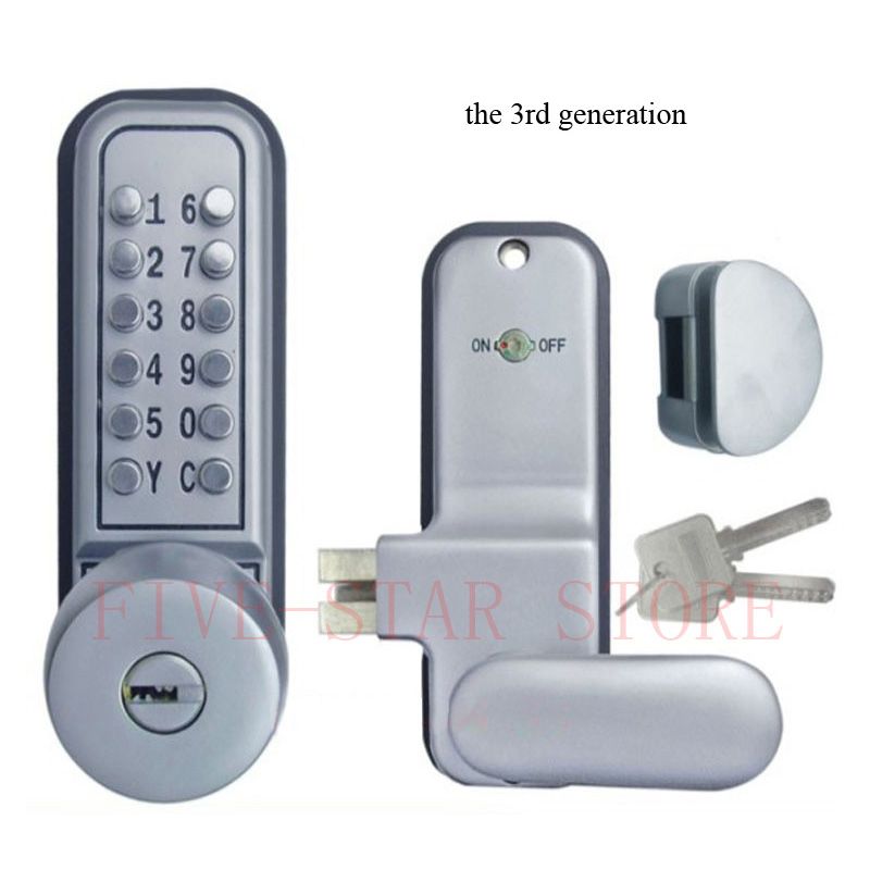 2017 Hot Mechanical Glass Door Lock Push Button Password Digital Code
