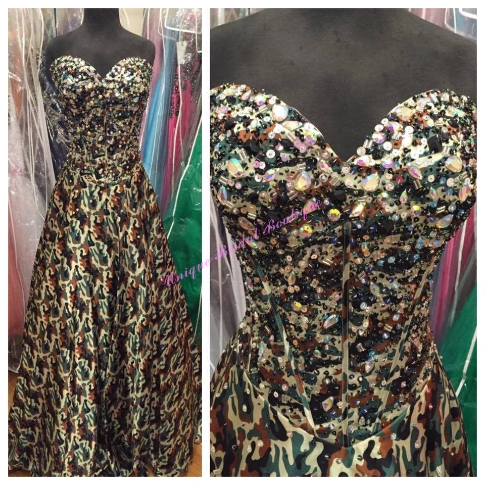 2017 Camo Prom Dresses With Sweetheart Neck And Beaded Boning Bodice
