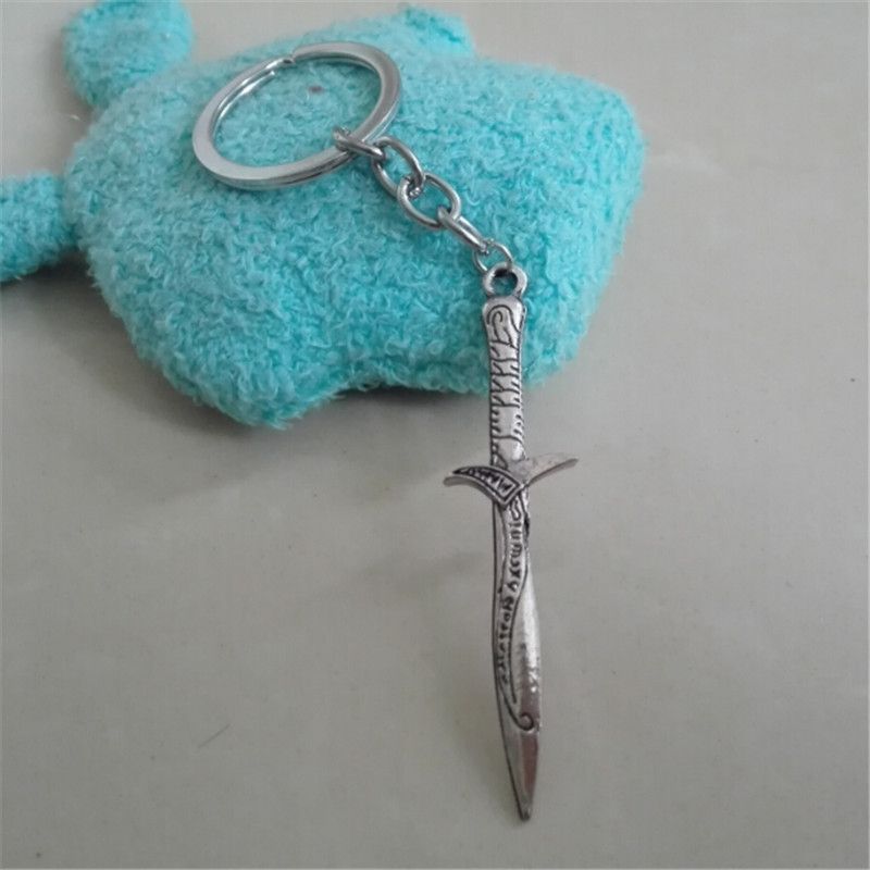 2017 Best Selling Movie Lord Of The Rings Hobbit Keychain Brave Knight Sword Alloy Key Chains