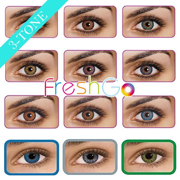 Freshgo Colored Contact Lenses Fresh 3 Tone Eye Contacts Color Blends