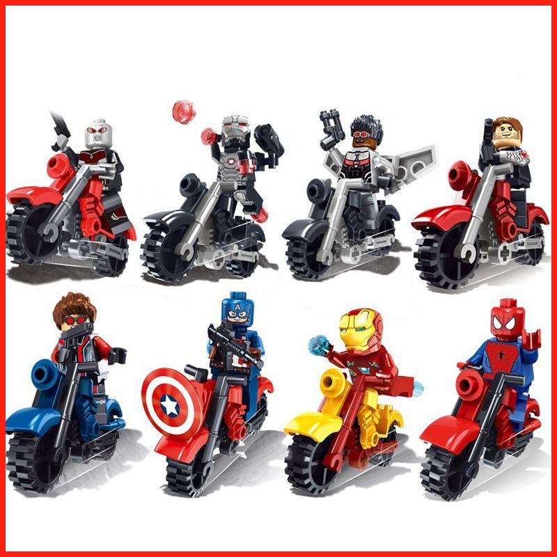2017 Retail Pack Iron Man Captain America Avengers Motorcycle Building