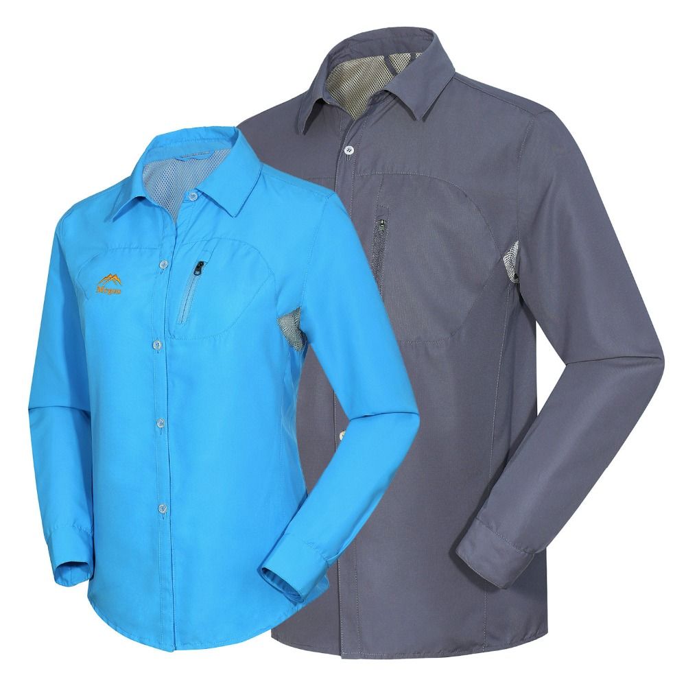 2017 Wholesale Fishing Shirts Man Outdoor Shirts Women Hiking Shirt Sun