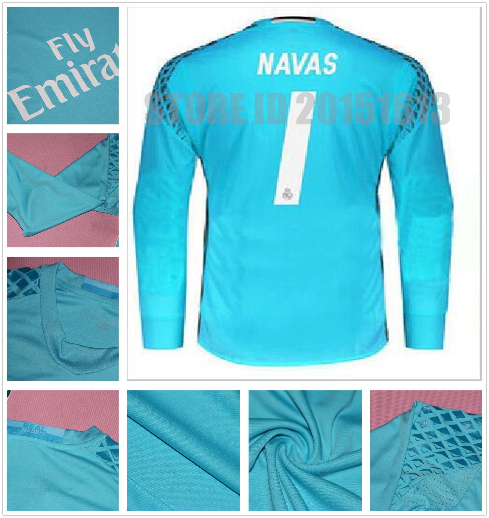2017 2017 Long Sleeve Real Madrid Goalkeeper Jerseys Real Keylor Navas