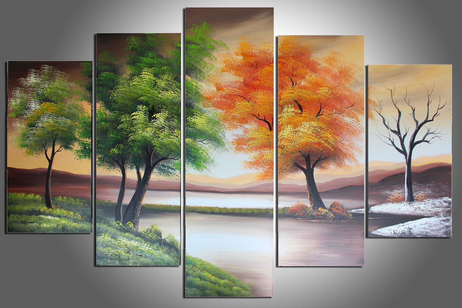 Hand Painted Wall Art 100% hand painted four seasons trees abstract oil painting wall Hand Painted Wall Art 100% hand painted four seasons trees abstract oil painting wall