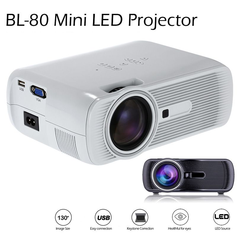 2016 Bl 80 Mini Portable Led Projector 1000 Lumens Tft Lcd Full Hd Av