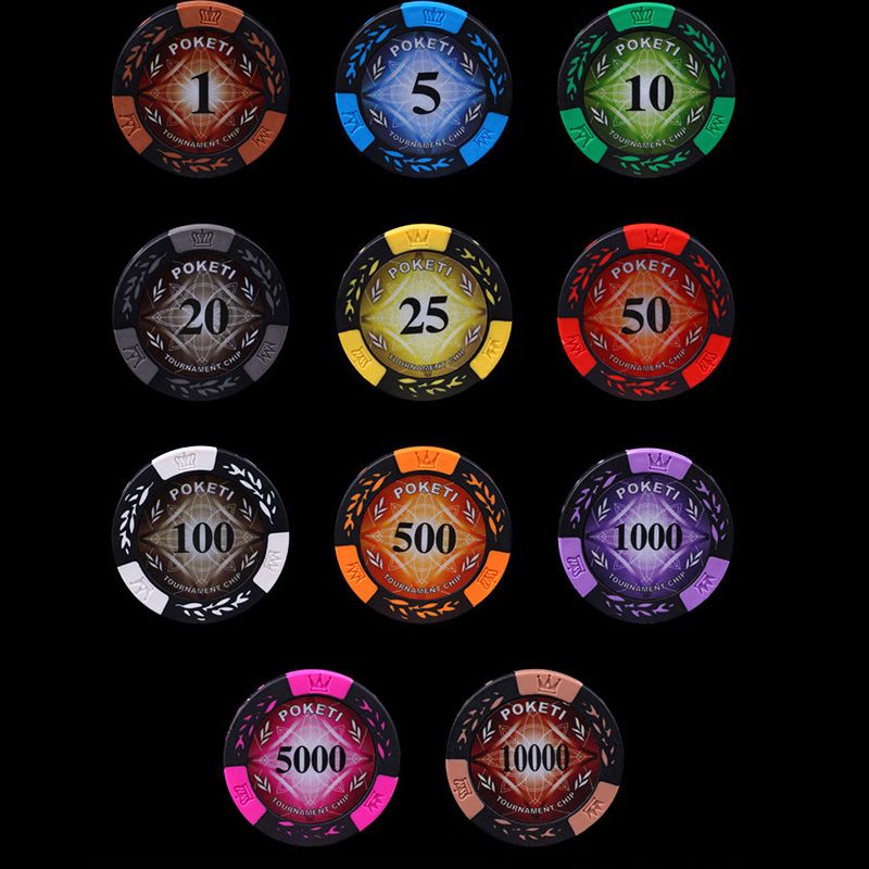 Poker Chips High Quality POKETI 14g Clay/Iron Wheat/Crown Poker Star