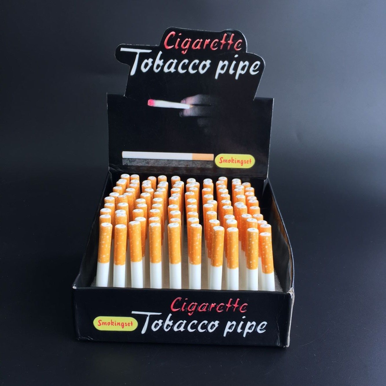 2017 Ceramic Cigarette Hitter Pipe Yellow Filter Color/Box Cigarette