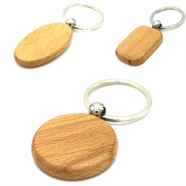Beautiful Blank Wooden Diy Keyring Keychain Key Chain Ring Carving Oval