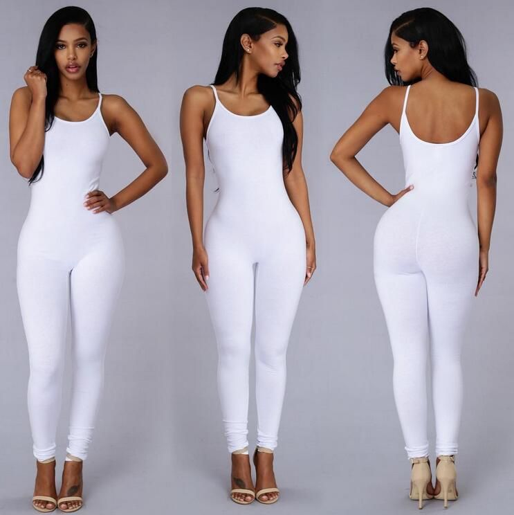 2017 Women Sexy Halter Pants Jumpsuit Solid Bodycon Rompers Jumpsuit