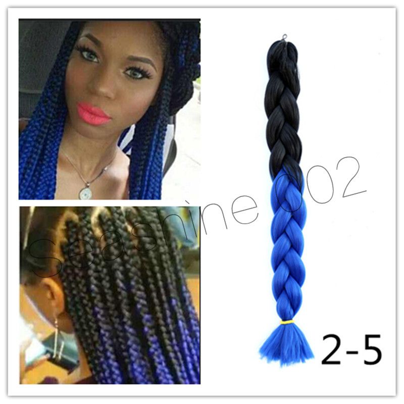 Hot Two Tone Expression Ombre Braiding Hair Twists High Temperature