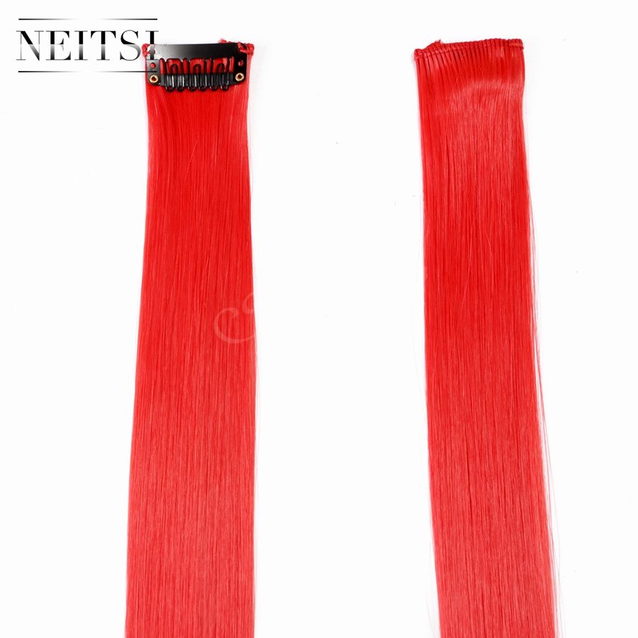 Cheap Promotion RedF19 18 Synthetic Hair Colorful Popular Clip in Hair