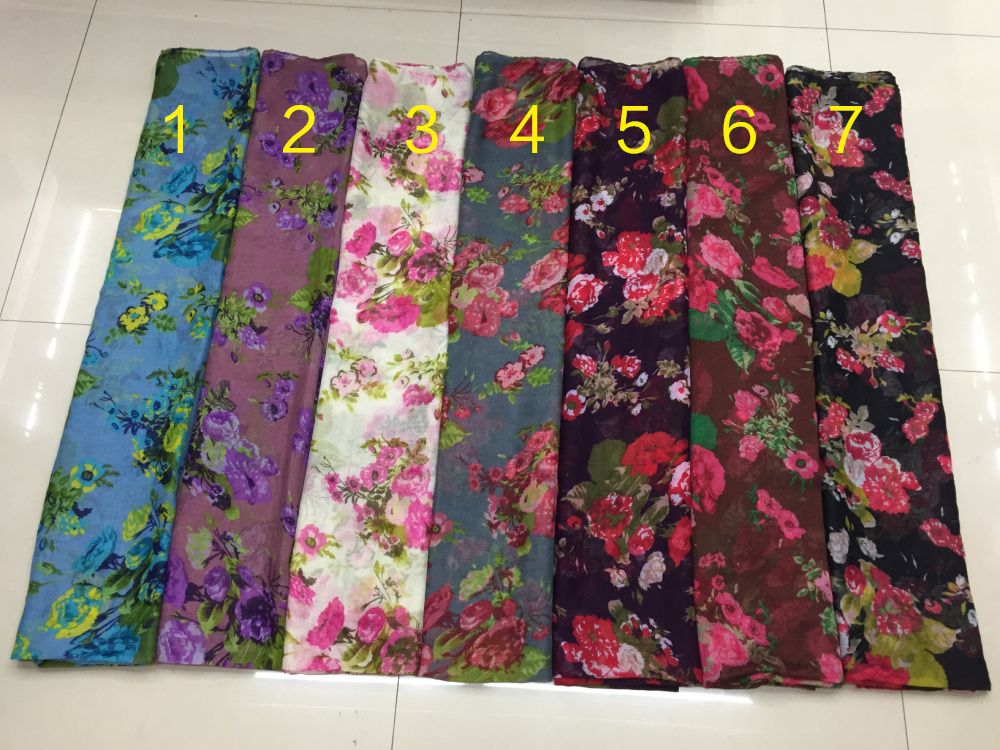 New Women Scarves Rose Flower Print Scarf Shawl Lady Flower Blossom