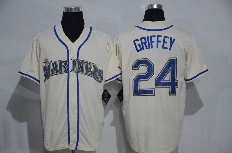 2017 Men'S Seattle Mariners 24 Ken Griffey Jr Cream Baseball Jerseys
