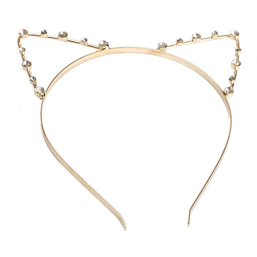 2017 Cute Cat Ear Headband Beaded Hair Band Metal Fashion Pearl Gold Silver For Girls Women Free