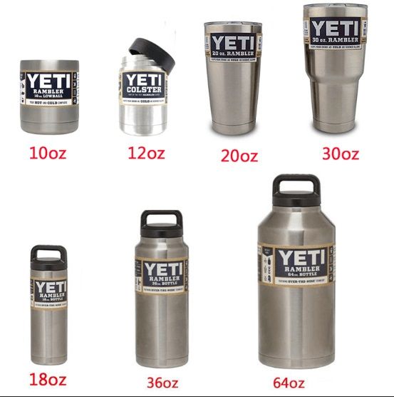 YETI Cup 10oz/12oz/20oz/30oz/18oz/36oz/64oz Cups Cooler + YETI Clear
