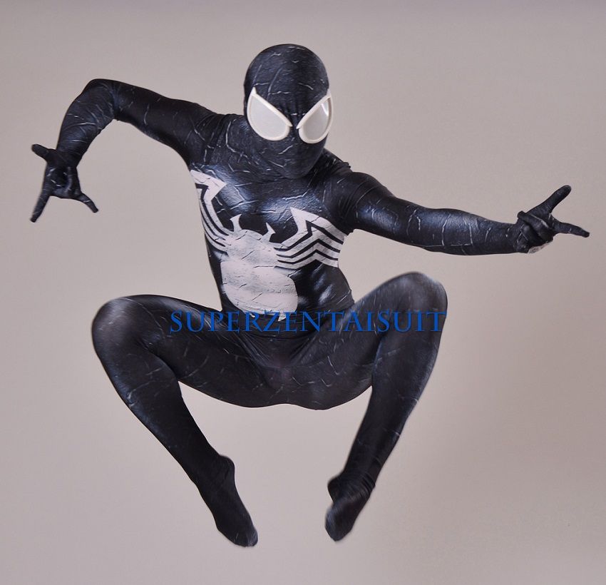 2016 Black Symbiote Spiderman Costume Spandex 3d Printing Halloween