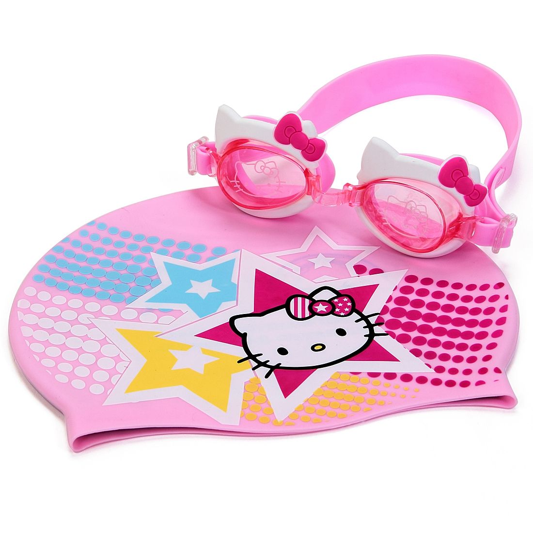 2017 Hello Kitty Kids Pink Swimming Cap Goggles Set He4005 Kc From Mesucasports2, 4.68