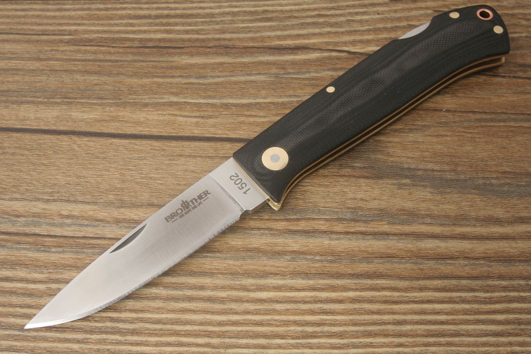 2017 High Quality Brother 1502 Folding Knife 440c Stain Blade Black G10