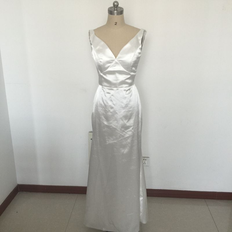 Ivory Satin Reception Wedding Dress For Bridal Wedding After Party