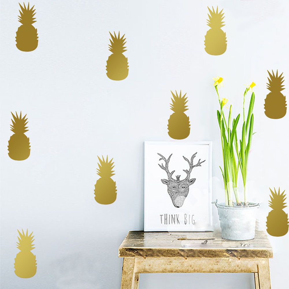 fruit pineapple wall stickers for kids room wall decals home decor mural art boy and girls bedroom decor birthday vinyl decal gold silver large wall - Home Decor Decals fruit pineapple wall stickers for kids room wall decals home decor mural art boy and girls bedroom decor birthday vinyl decal gold silver large wall - Home Decor Decals