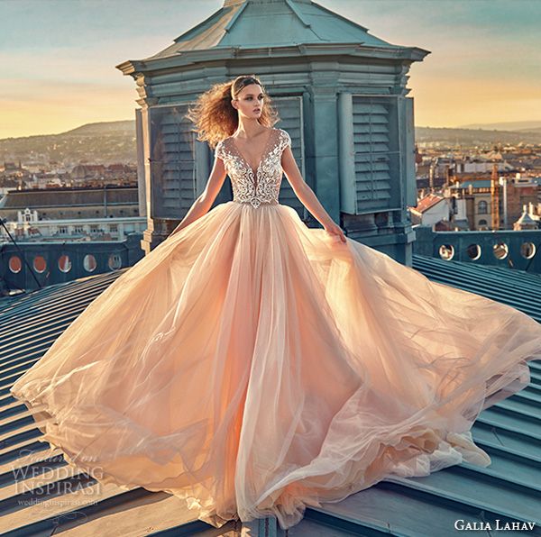 Blush Wedding Dresses 2016 With Embroidery Bodice Beaded And Tulle
