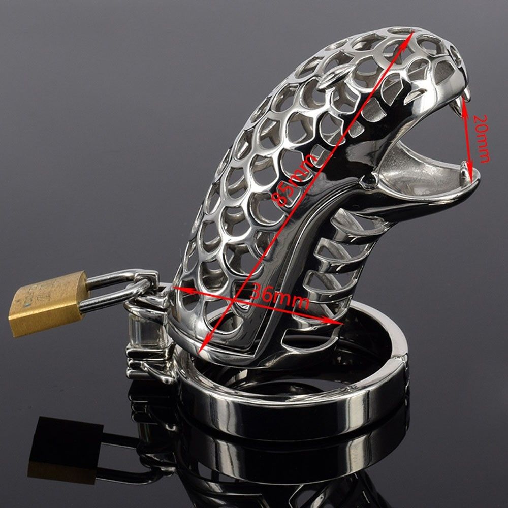 Snake Shaped Male Chastity Device Cock Cage Metal Chastity Cage Penis